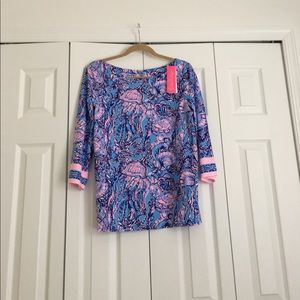 Lilly dress top pink blue navy nautical large size